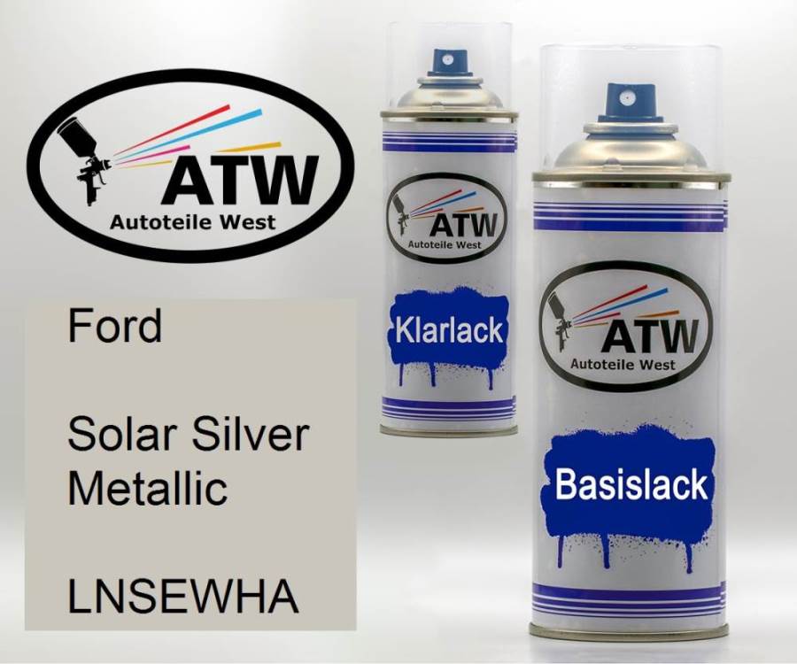 Ford, Solar Silver Metallic, LNSEWHA: 400ml Sprühdose + 400ml Klarlack - Set, von ATW Autoteile West.